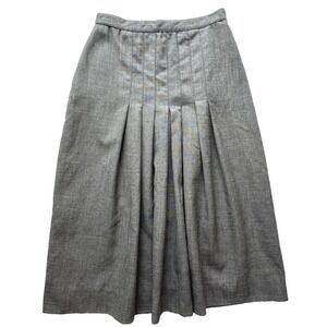 VTG Gianni Sport Womens 100 % Wool Midi Skirt Size 6 Gray Lined Classic Tailored